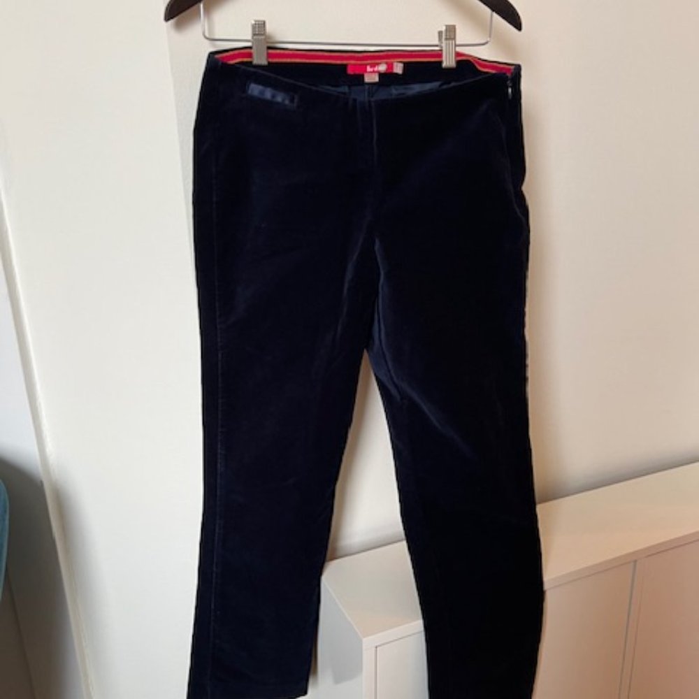 Boden Blue Velvet Ankle Pants